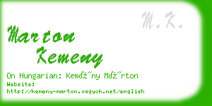 marton kemeny business card